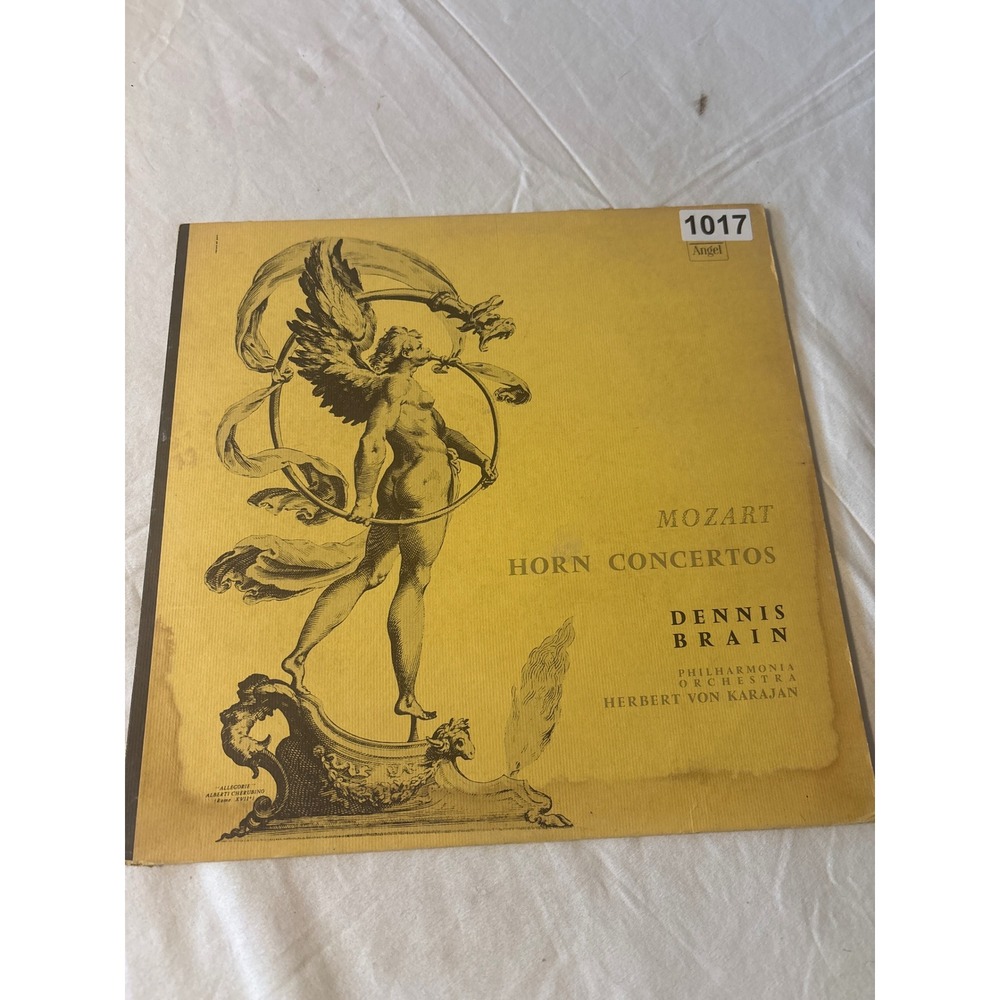 Angel Records Mozart Horn Concertos LP Dennis Brain 12" Yellow Good 35092